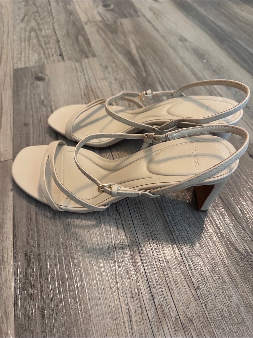 Vince Marcela Cream Strappy Slingback Heels